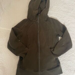 Olive green Lululemon Scuba Zip Up